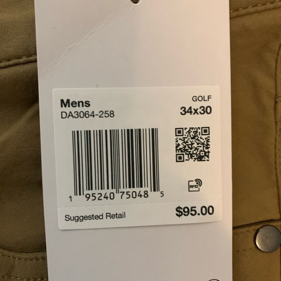 New Nike Dri-Fit Repel 5 Pocket Slim Fit Golf Pants, Dark Driftwood - Picture 4 of 9